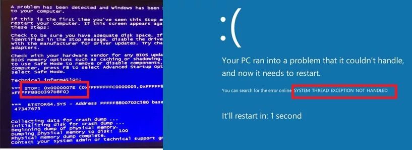 System thread exception windows 10. Синий экран system thread. ошибка синий экран 0x0000007e. бсод 0x0000001a. синий экран смерти код ошибки 0x0000003b.