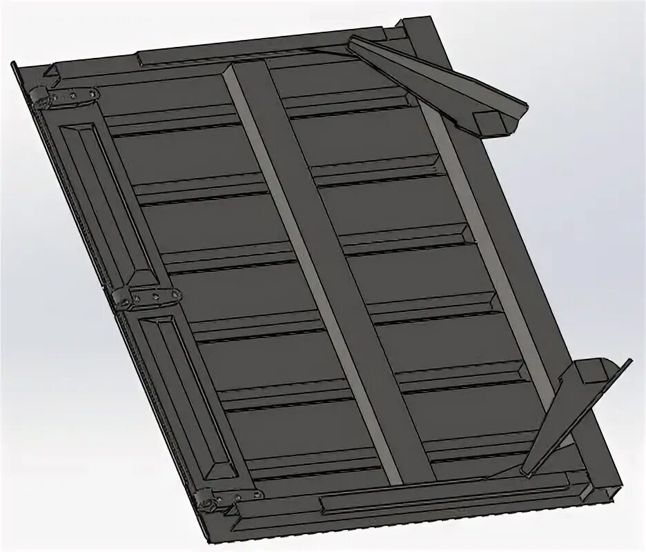 Крышка люка полувагона 45655-н / м1095. 000. 000. Конструкция крышки люка полувагона. 45.