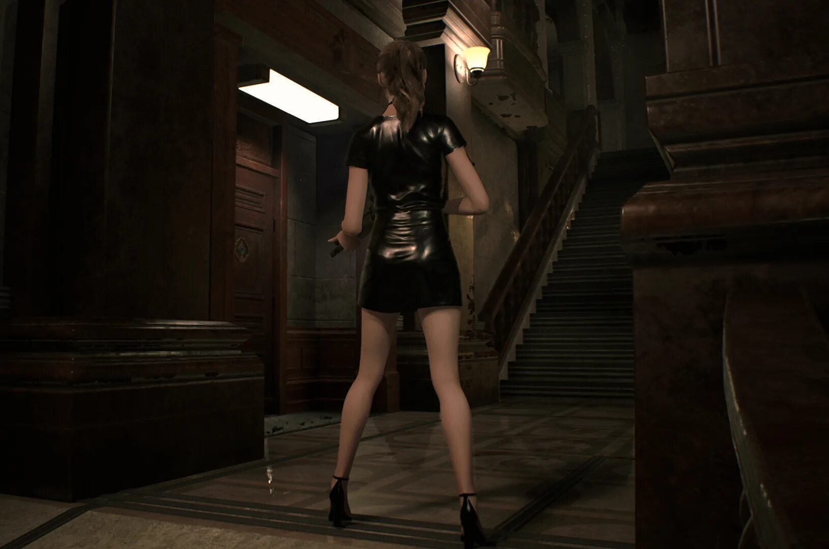 Resident evil 2 моды на клэр. Resident evil клэр в кожаном мини платье. resident evil 2 клэр в юбке. resident evil 2 remake клэр одежда. резидент ивел клэр в платье.