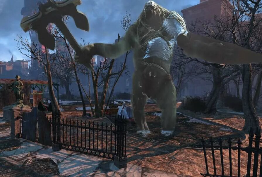 Fallout 4 день. Боссы из фоллаут 4. босс лебедь fallout 4. супермутант бегемот в fallout 4.
