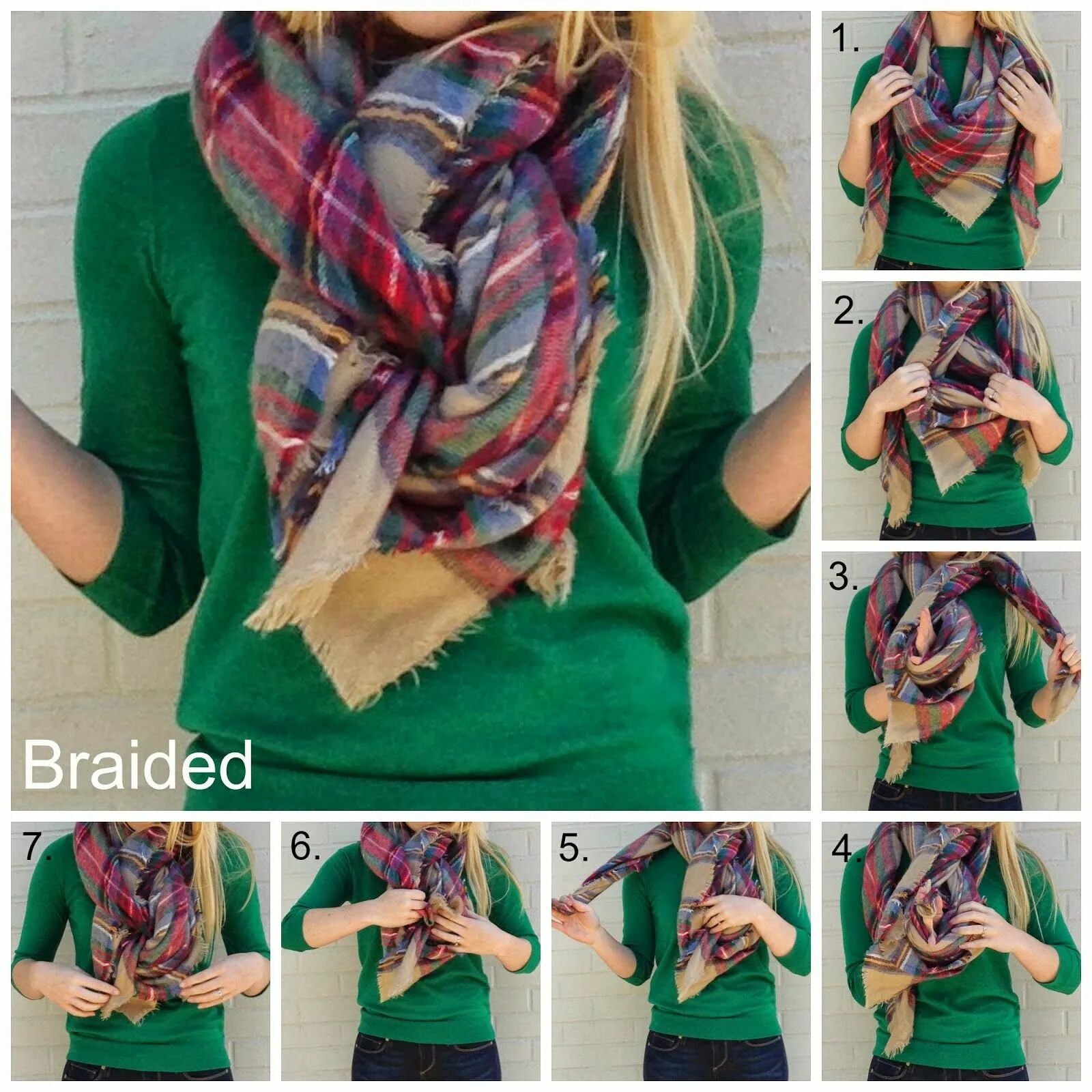 Завязка шарфа. Красиво повязать тёплый шарф. Способы завязывания палантина. Красиво повязать шарфик на шее.