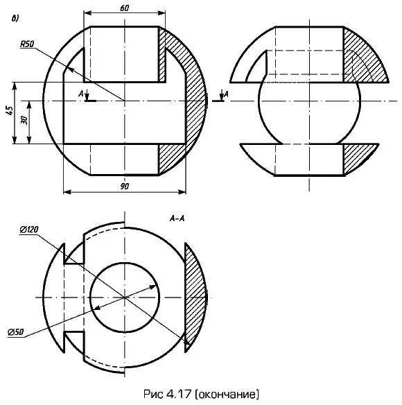 Вырезы поверхностей. Сечение сферы Начертательная геометрия. Сфера чертеж Инженерная Графика. Разрезы Начертательная геометрия. Сфера со сквозным отверстием в трех проекциях.