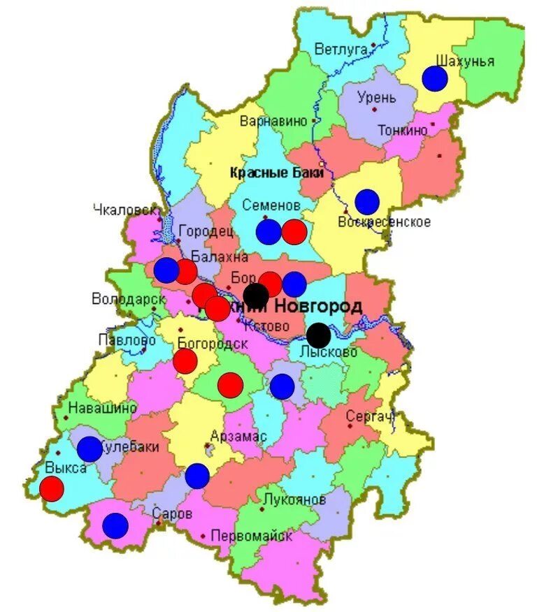 Нижегородская область города нижегородской области. Карта области Нижегородской области. Карта Нижегородской обл. Нижегородская область города Нижегородской области карта. Карта Нижегородской области с населенными пунктами.