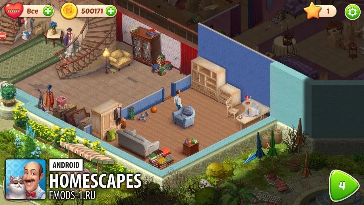 Спасите дом игра. Взломанный хомескапес. Homescapes 1. Взломанная версия Хоумскейпс. Дом мечты игра Homescapes.