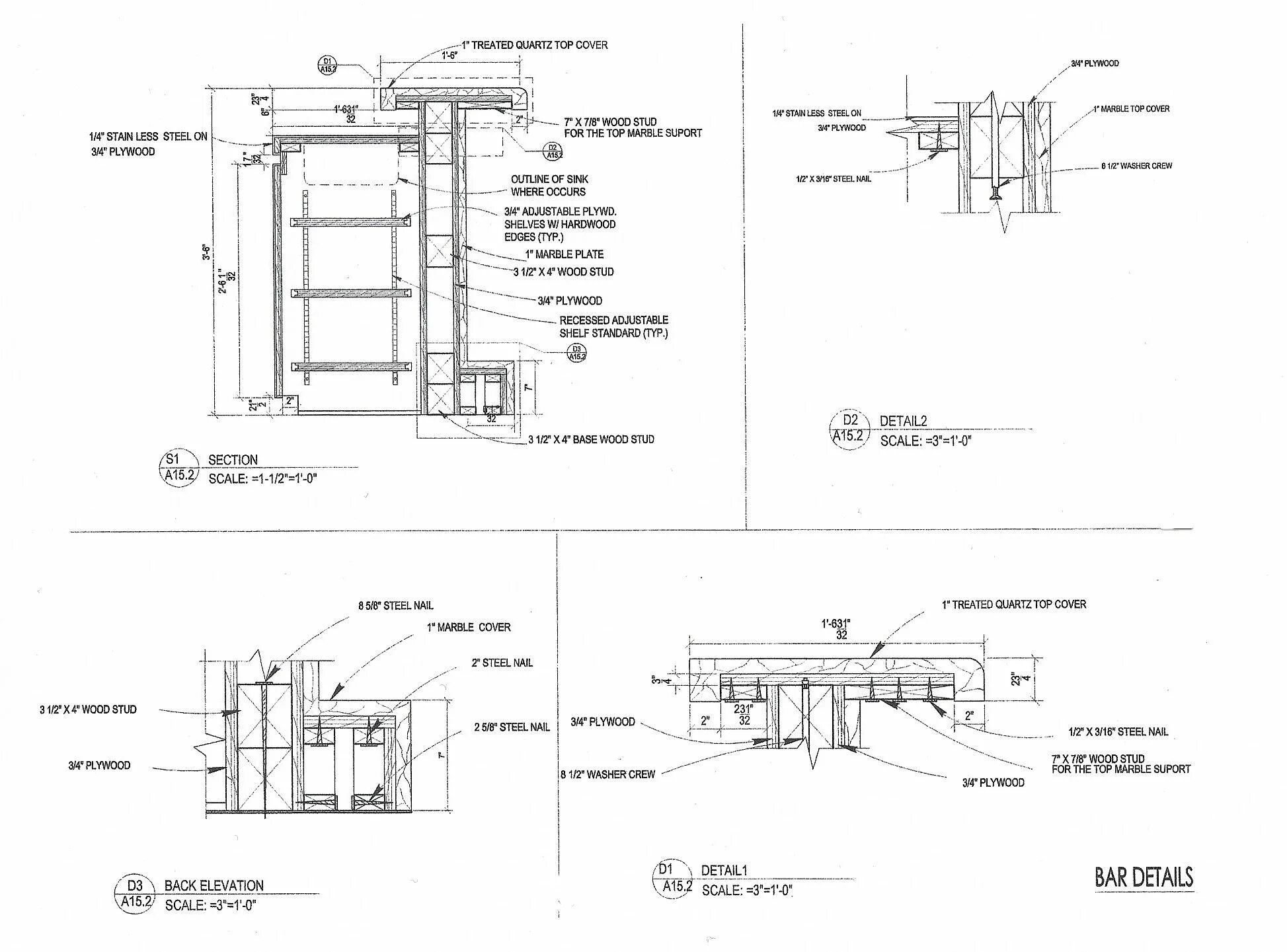 Detail pdf. Бар dwg. Bar detail. Und Bar x конструкция. Section Bar.