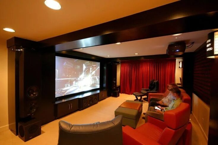 75 Beautiful Home Cinema with Carpet Ideas and Designs - June 2024 Home cinema r