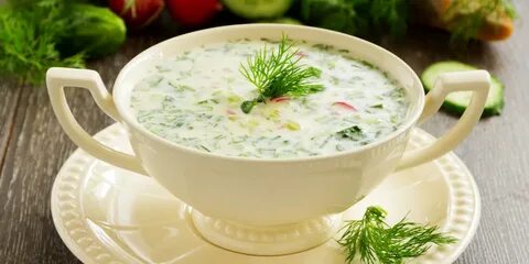 Окрошка на кефире с мясом