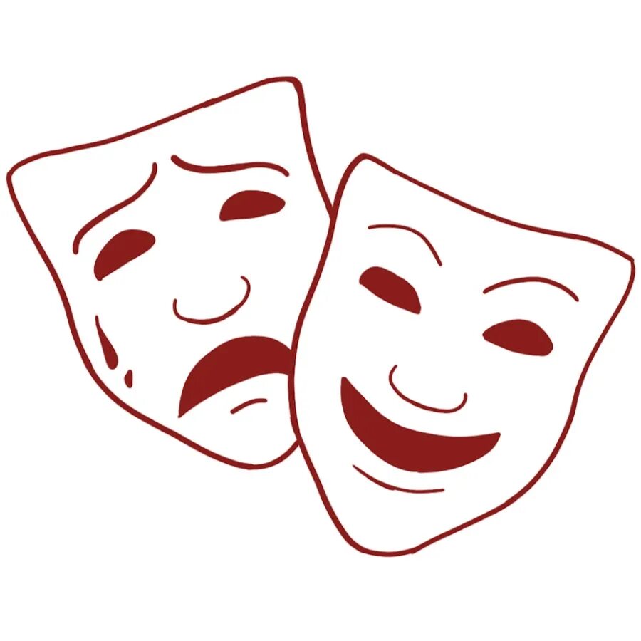 Театральные маски. Театральная маска контур. Театральные маски черно белые. Грустная маска театральная
