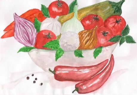 Рисование овощами