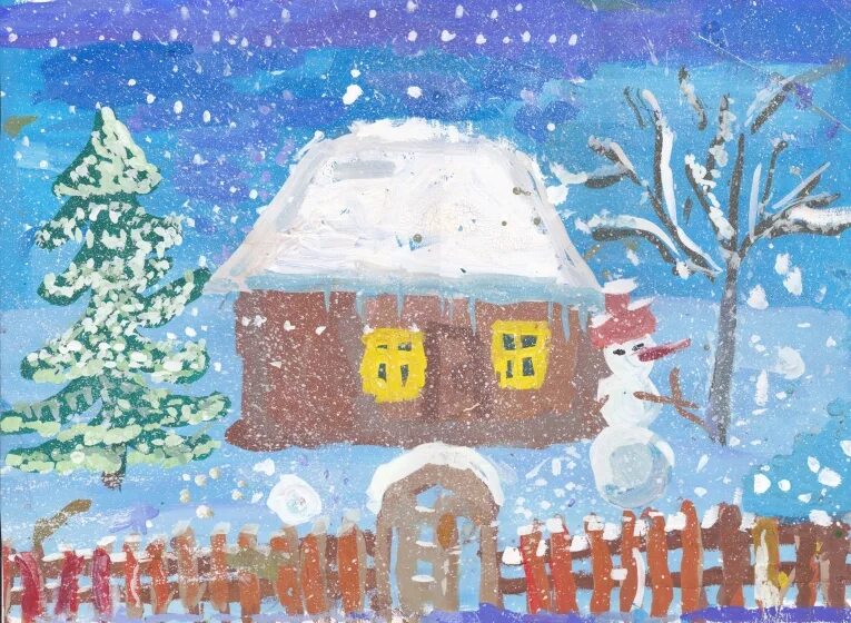 рисунок на тему зимний день. рисунок на тему день зимы. зимний пейзаж рисование в подготовительной группе. зимний пейзаж легкий. рисунок на тему зима.