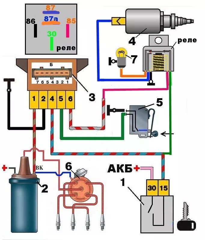 Схема бесконтактного зажигания ВАЗ 2107. Схема подключения катушки зажигания ВАЗ 2107. Коммутатор бесконтактного зажигания ВАЗ 2107. Схема электронного зажигания ВАЗ 2107.