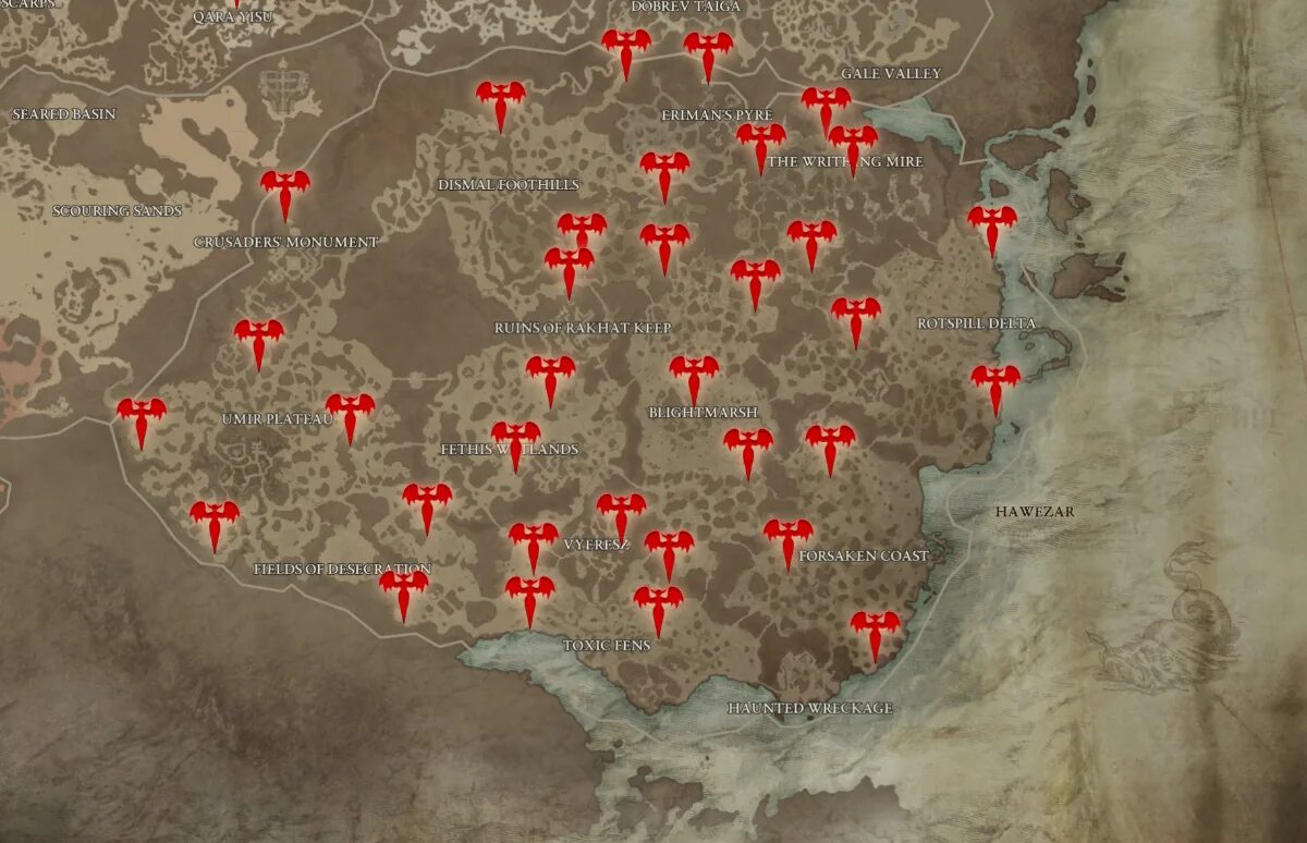 Diablo 4: All Altars of Lilith Locations in Kehjistan