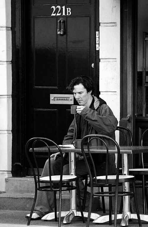 Benedict Cumberbatch drinking Coffee. Quite true