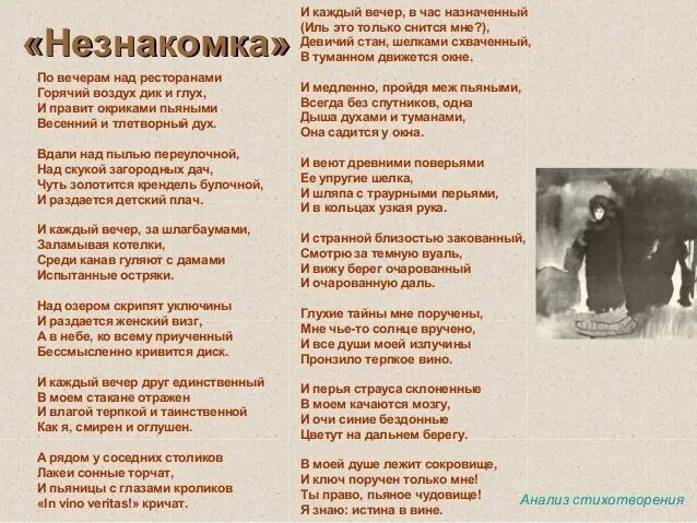 Незнакомка Есенин стих. Стих незнакомка блок.