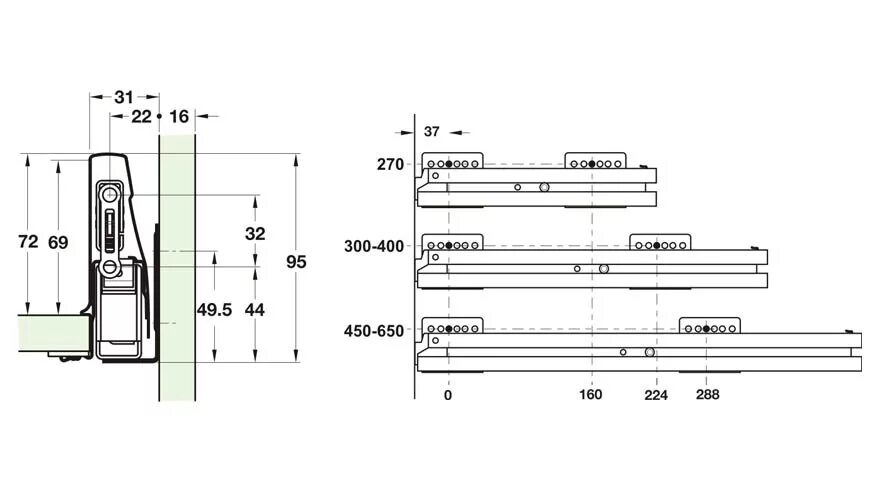 Направляющие для ящиков шариковые размеры. Направляющие шариковые h32. Направляющие роликовые 600мм 421.08.609. Направляющие Грасс с доводчиком схема монтажа. Роликовые направляющие Hettich.