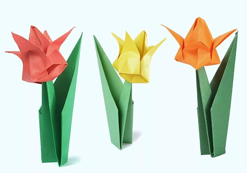 Оригами цветок тюльпан. Объемные тюльпаны. Конструирование тюльпан. Объемный тюльпан оригами.