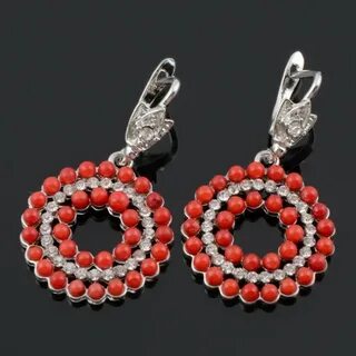 Коралловые серьги