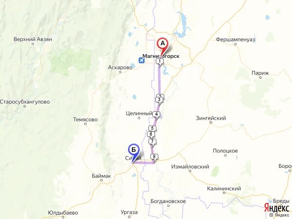 Маршруты сибай магнитогорск