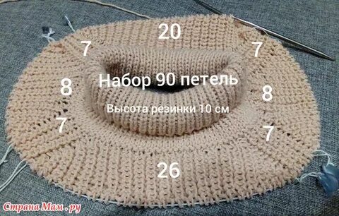 Как связать резинку сверху спицами