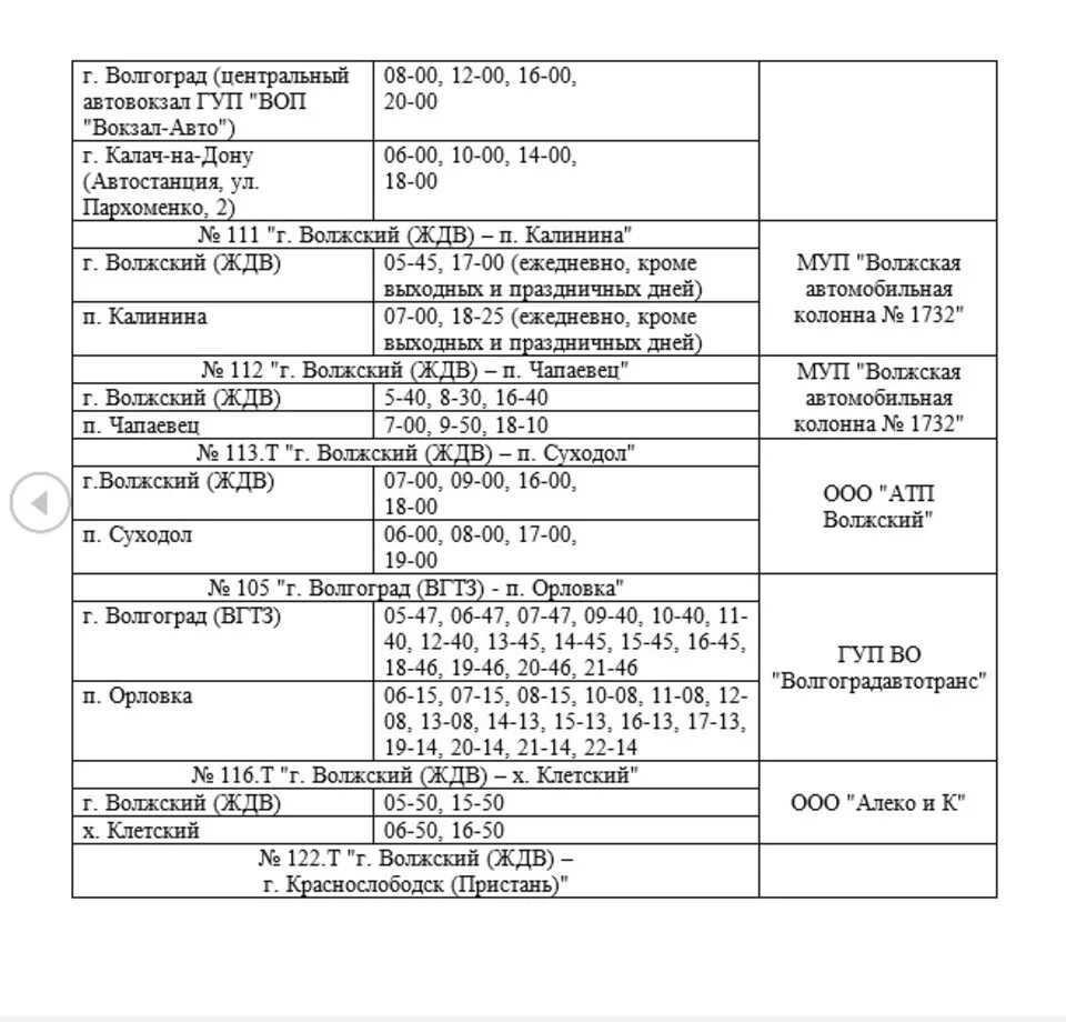 Расписание маршруток иловля волгоград