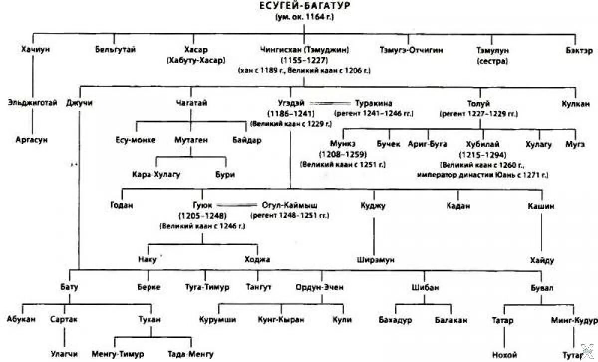 Древо потомков. Генеалогическое Древо Чингисхана и его потомков. Династия Чингисхана родословная. Генеалогическое Древо Чингисхана схема.