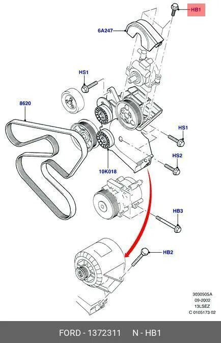 Схема ремня генератора форд фокус 1 Pulleys And Drive Belts FORD C-MAX/Grand C-MAX 2015- (CEU)