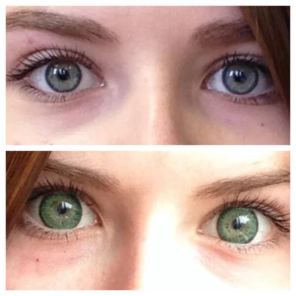 Линзы в глаза операция. Зеленые линзы. Глаза с линзами и без. Зелёные линзы для глаз. Линзы увеличивающие радужку глаза.