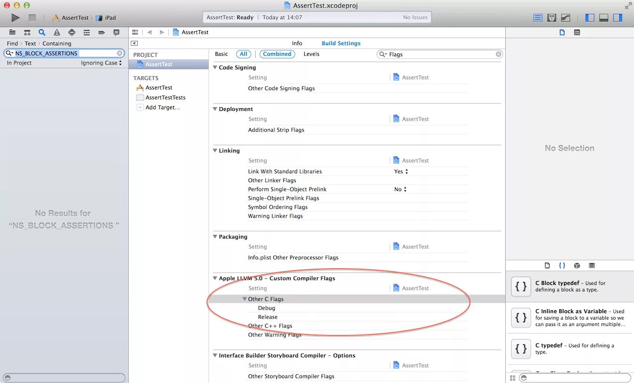 Xcode setting. Xcode setting