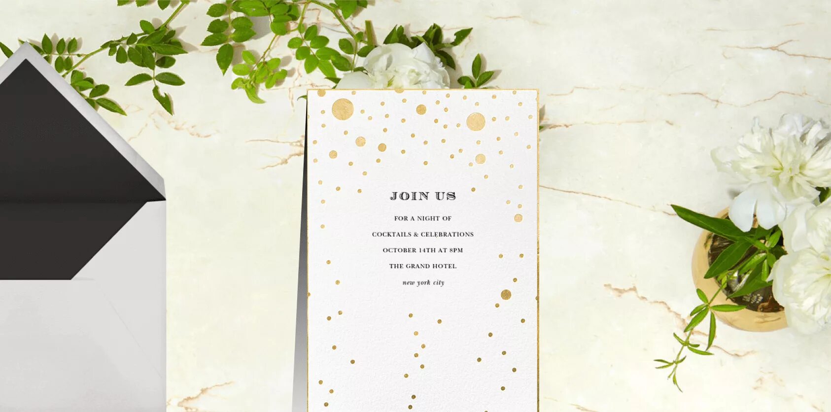 The invitations are sent. Paperless post. send invitations.