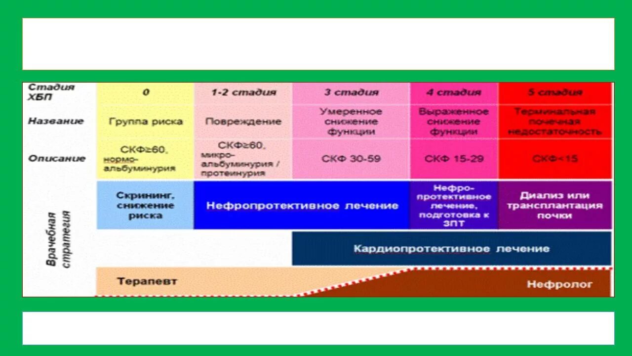 Профилактика ХБП. Первичная и вторичная профилактика ХБП. Стадии ХБП клинические рекомендации. Терапия ХБП по стадиям. Хбп с4