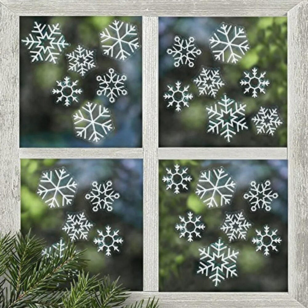 Статические наклейки на окна. Снежинки на окна. снежинки наклейки на окна. снежинки рисунок на окне. украшаем окна снежинками наклейками.