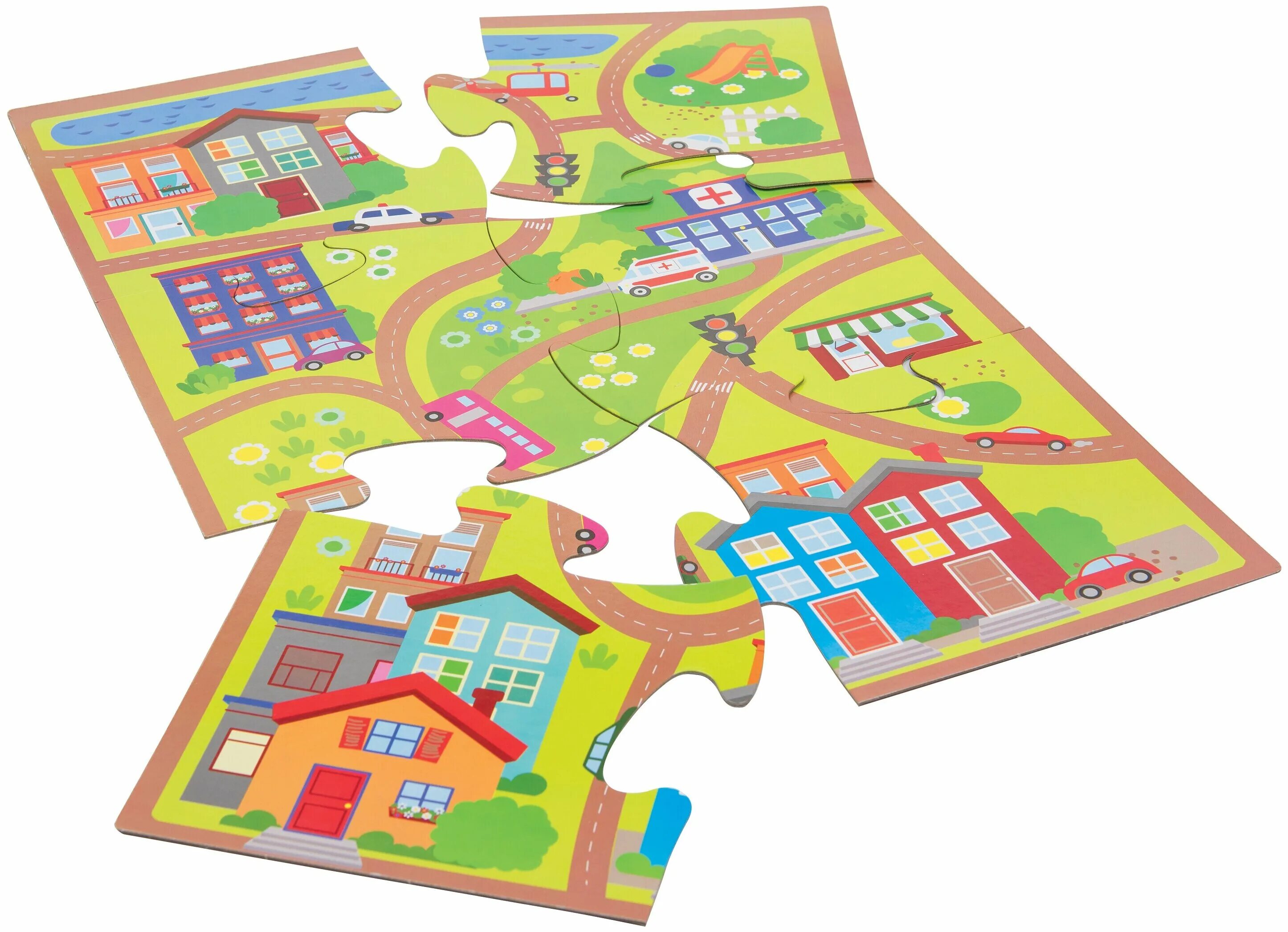 мозаика настольная. настольные игры пазлы. пазл игра цвета десятое королевство. собранный пазл. игровое поле "город".