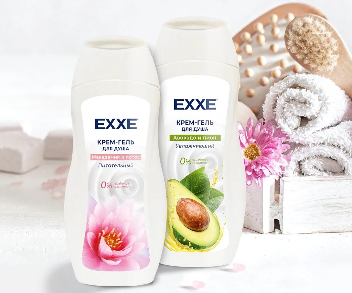 Shower cream gel. Гель для душа Exxe 400мл. Exxe крем-гель д/душа увлажняющий с авокадо и пион 400 мл. Exxe крем-гель д/душа питательный с макадамия и Лотос 400 мл. Гель для душа Exxe макадамия/Лотос 400мл.