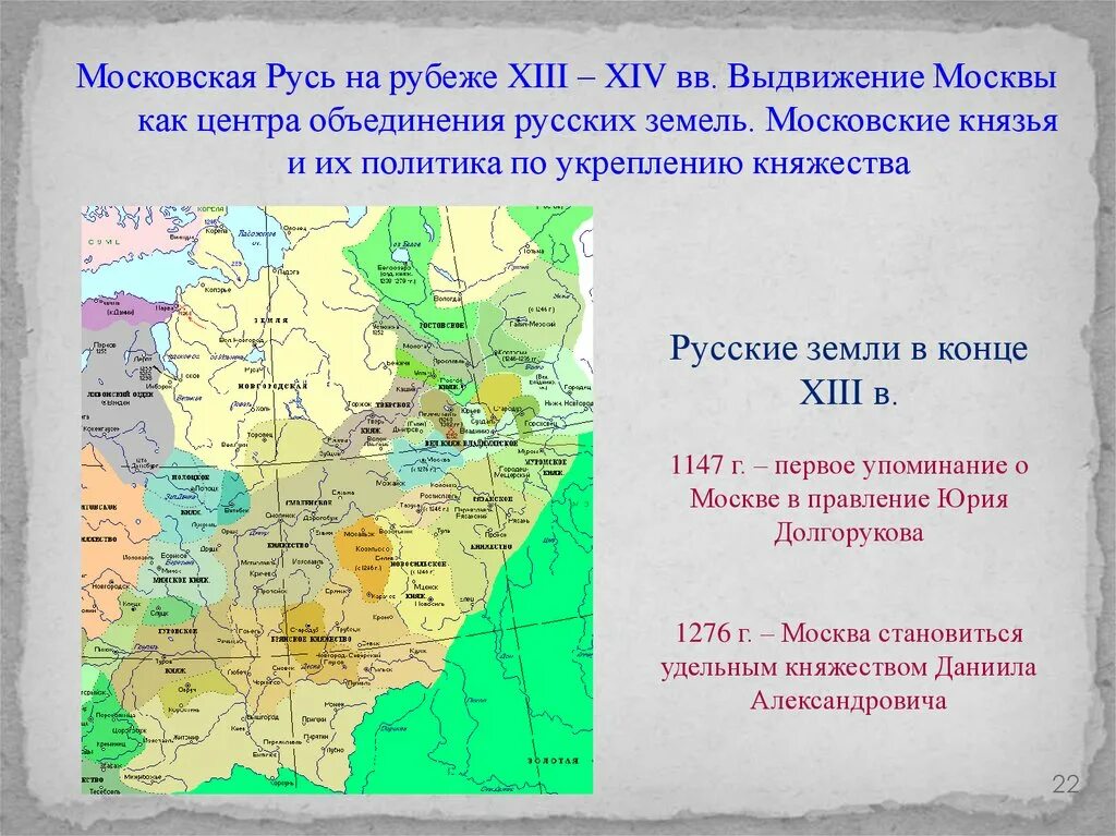 Московская Русь период. Москва — центр удельного княжества. Карта Москвы 1147 года. Москва стала удельным княжеством при правлении. Укажите год