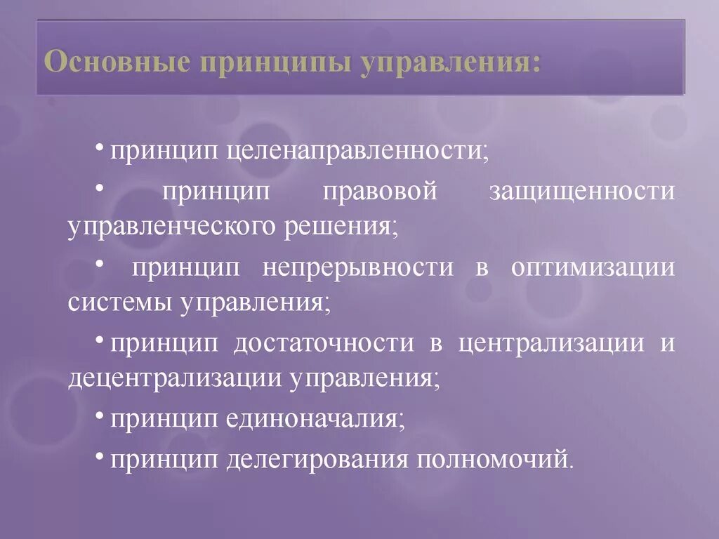 Основные принципы организации менеджмента. Основные принципы организации менеджмента