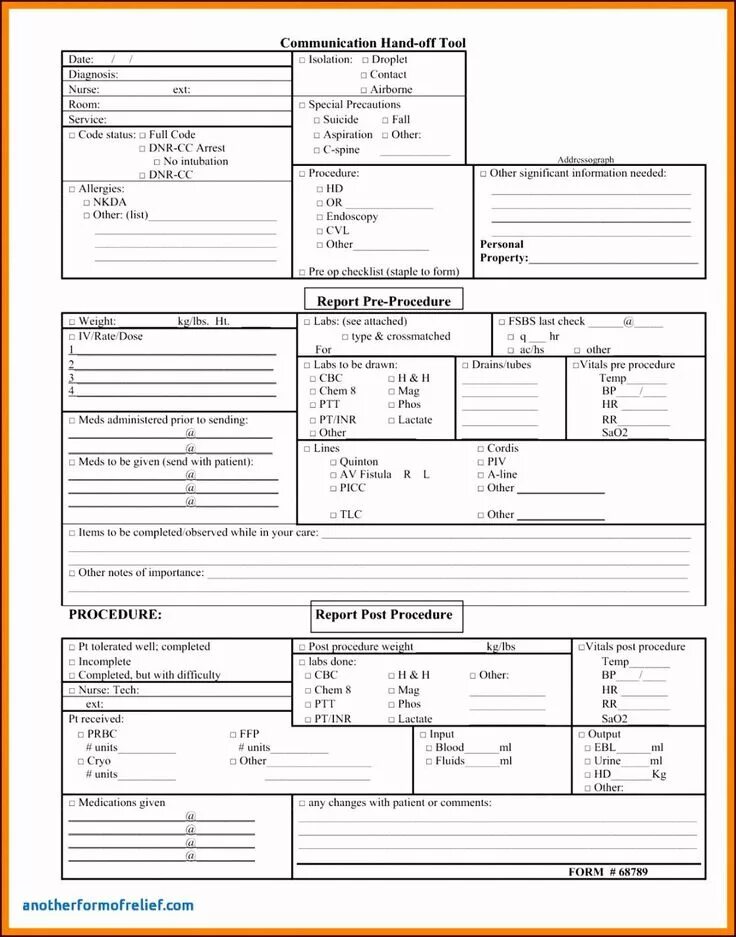 Shift report. Dose report.
