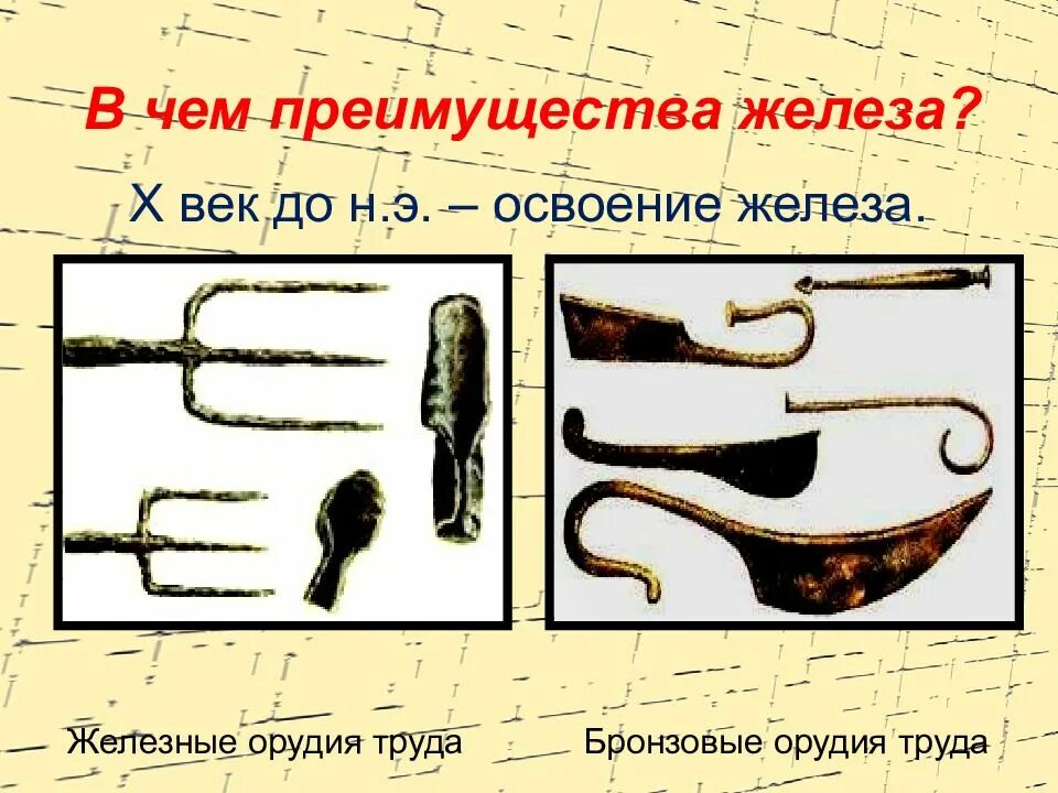 Использование железных орудий труда. Использование железных орудий труда