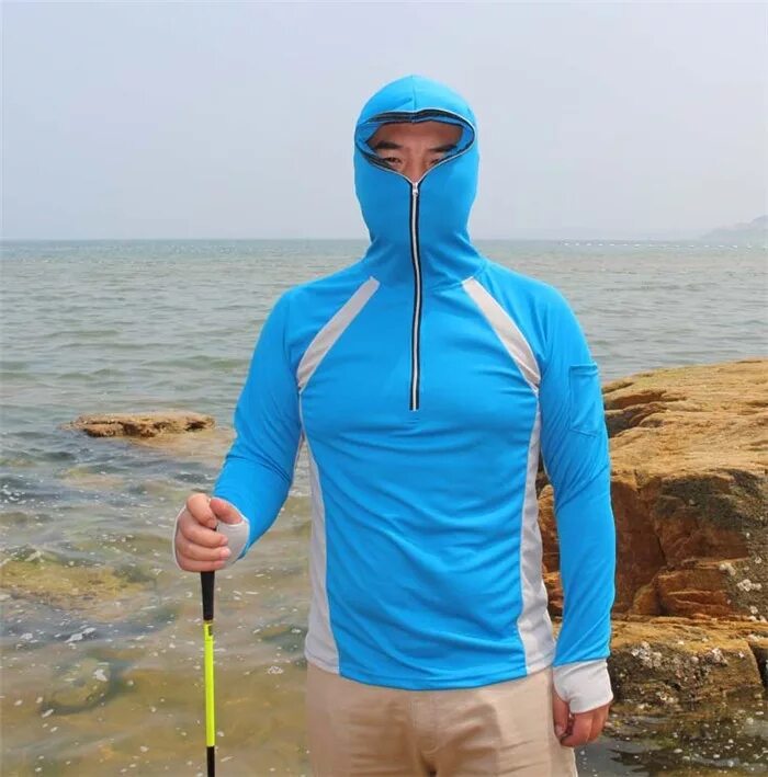 Туристическая одежда. Рыболовная одежда для защиты от солнца. Солнцезащитная одежда для мужчин для рыбалки. Кофта для рыбалки с защитой от ультрафиолета.