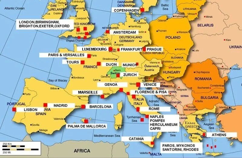 European Travel Planner. European Map. Volumable detailed Map of Europe for Tourism. Eu Map. European plan