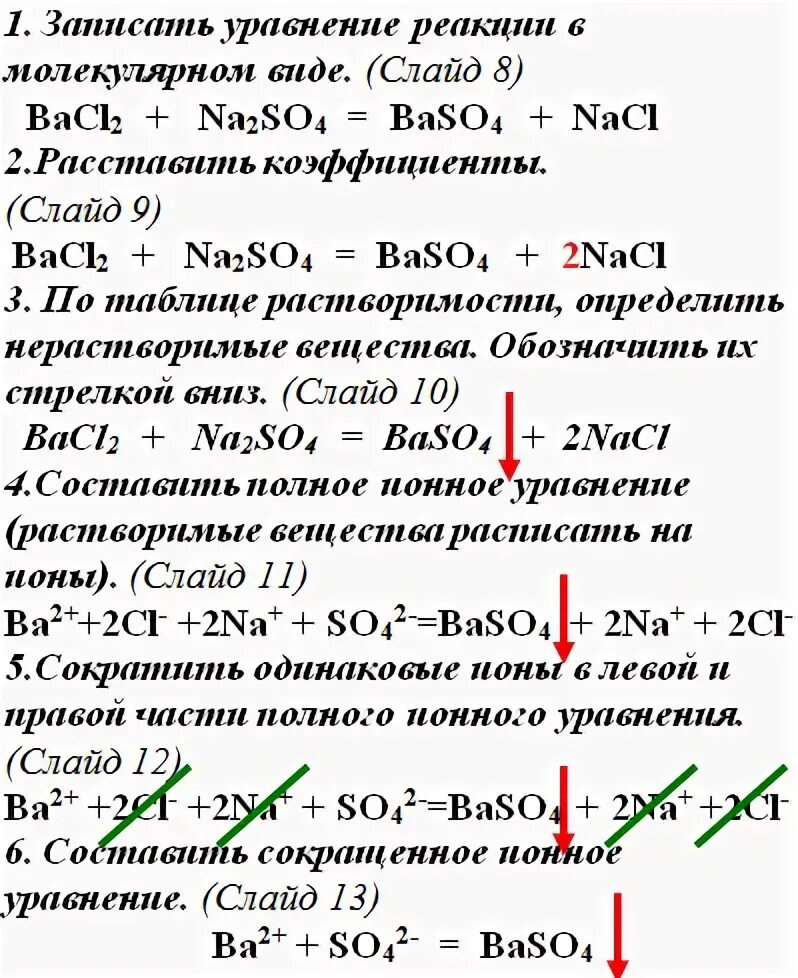 Серная кислота хлорид бария молекулярное уравнение