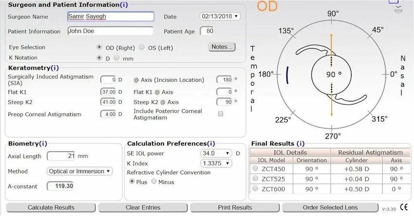 Toric calculator