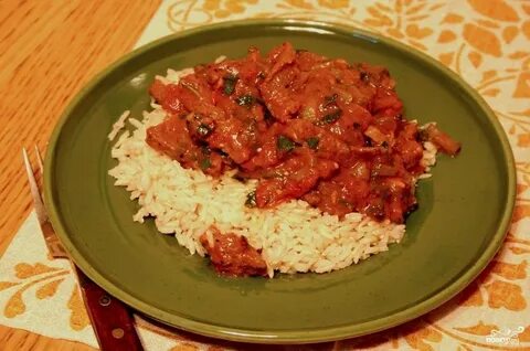 Рис с мясом и солеными огурцами