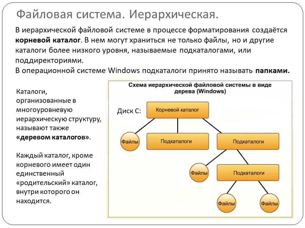 Корневой каталог находится. Иерархия каталогов и файловых систем. Иерархическая файловая система. Иерархия файловой структуры. Иерархическая файловая структура.