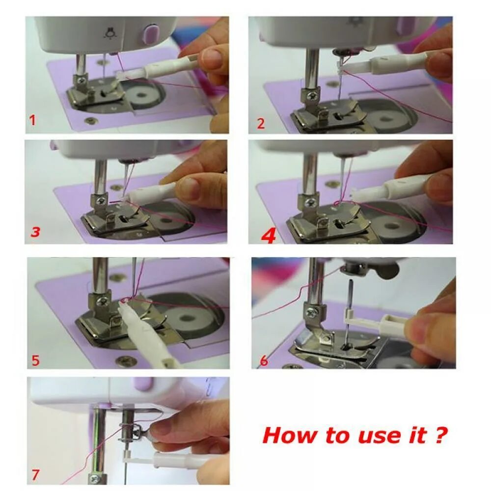 Как вставить нитку в иголку швейной машинки