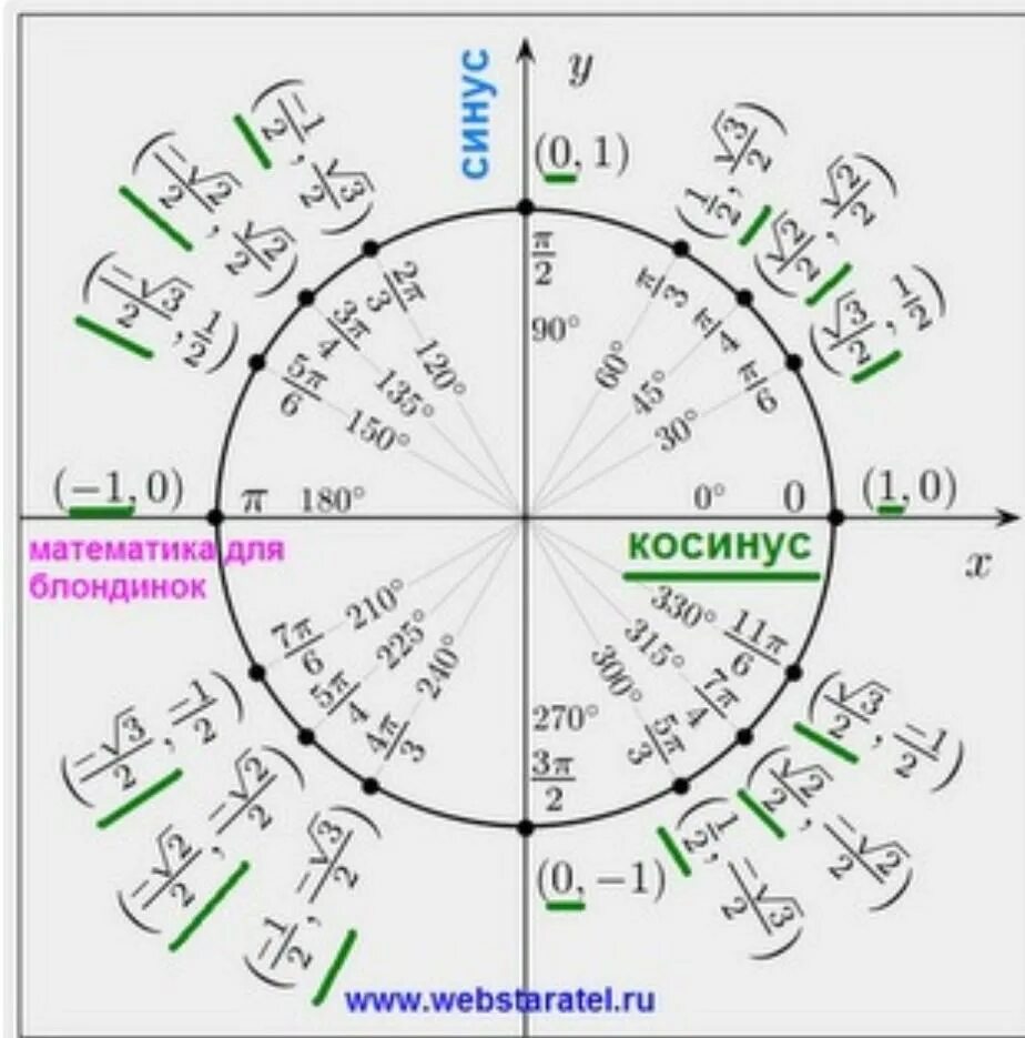 5 букв начинается на пи. Тригонометрическая окружность синус и косинус. Тригонометрический круг таблица синусов и косинусов. Тригонометрическая окружность математика для блондинок. Единичная окружность синус косинус.