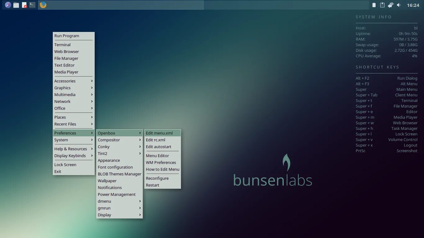 Edit appearance. Helium линукс. openbox linux. dmenu linux. openbox editor.