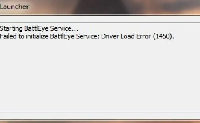 Driver load Error. Failed to initialize. BATTLEYE. BATTLEYE Launcher.