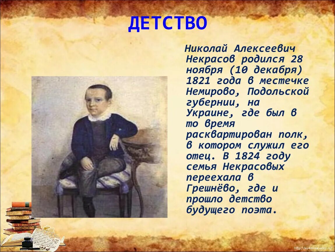 Что дали человеку детские годы. Н А Некрасов в детстве. Портрет Николая Некрасова в детстве.