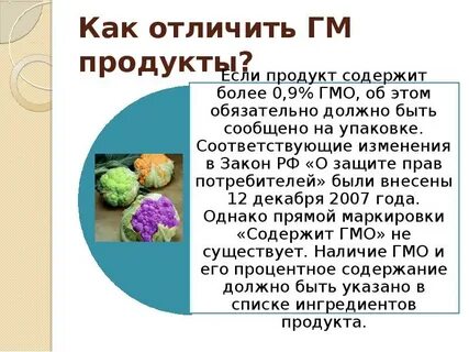 Примеры гмо