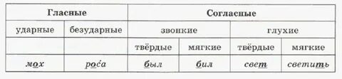 Озаглавьте таблицу заполните графы названиями единиц языка